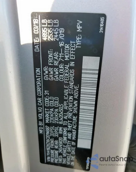 2019 Volvo Xc40 T5 Momentum z USA, uszkodzony, nr VIN YV4162XZXK2014687